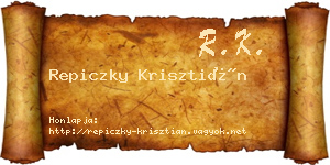 Repiczky Krisztián névjegykártya
